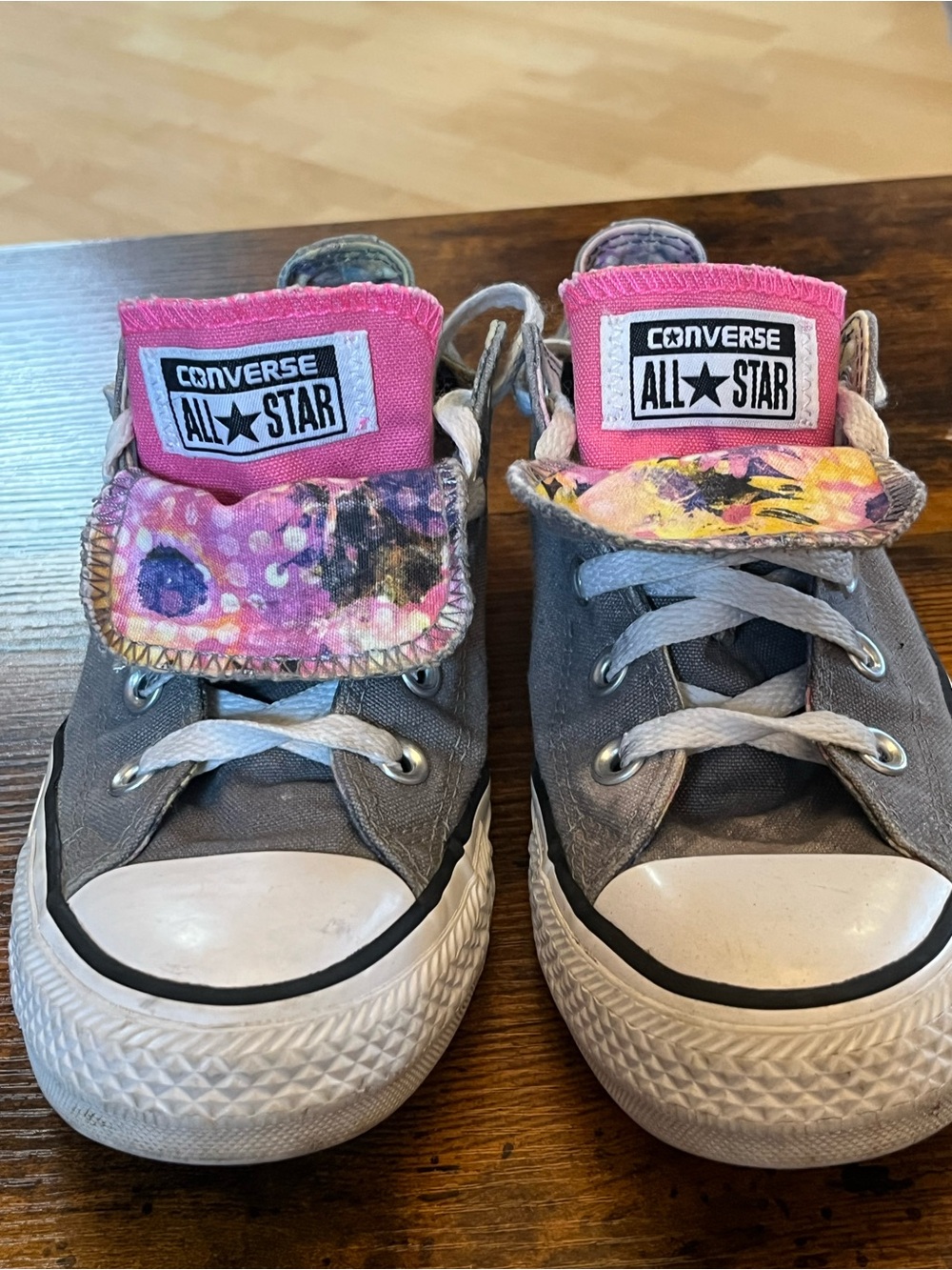Converse Floral Canvas Sneakers in Pink and Yellow